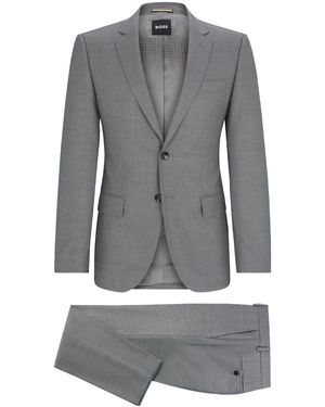BOSS Slim-Fit Pak Van Stretchwol Met Dessin - Grijs
