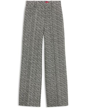 HUGO Regular-Fit Broek Van Stretchmateriaal Met Visgraatpatroon - Grijs