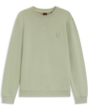 BOSS Sudadera En Felpa De Algodón Con Aplique Del Logo - Verde