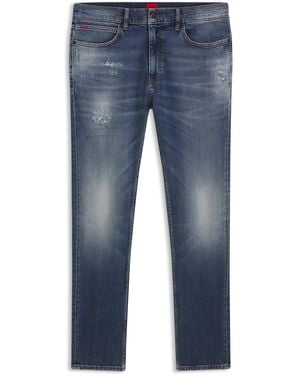 HUGO Jean Slim Fit En Denim Stretch Confortable - Bleu