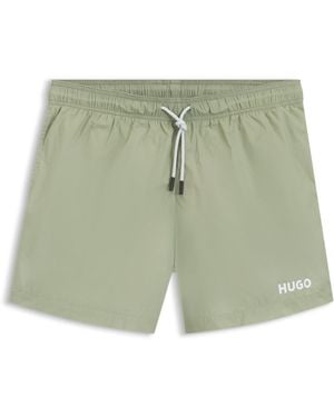 HUGO Sneldrogende Zwemshorts Met Logoprint - Groen