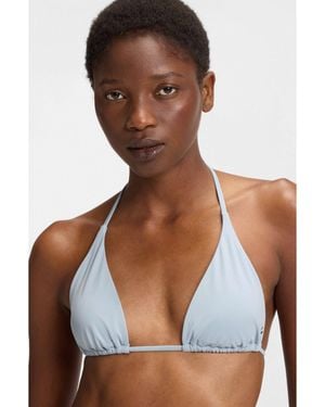 BOSS Triangle Bikini Top With Monogram Lining - White