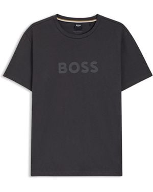 BOSS Cotton-Jersey T-Shirt With Spf 50+ Uv Protection - Black