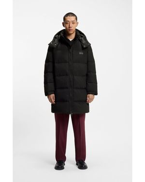 HUGO Water-Repellent Puffer Coat With Down Filling - Black
