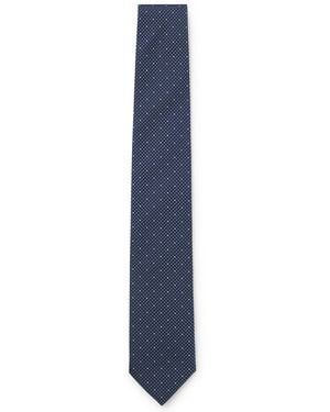 BOSS Silk-Blend Tie With Micro Pattern - Blue