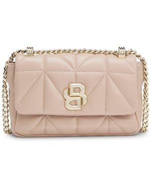BOSS Small Quilted Shoulder Bag With Double B Monogram - Pink