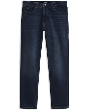 BOSS Maine Regular-Fit Jeans Van Comfortabel Blauw Stretchdenim