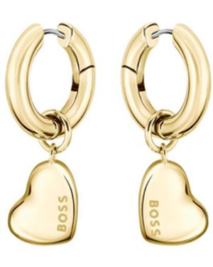 BOSS Orecchini A Cerchio Con Charm A Forma Di Cuore - Metallizzato