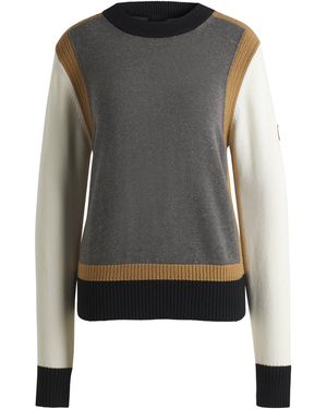BOSS Equestrian Regular-Fit Jumper With Colour-Blocking - Grey