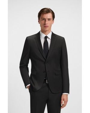 BOSS Single-breasted Jacket In Virgin-wool Serge - Blue