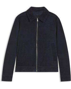 BOSS Suède Jas Met Ritssluiting - Blauw