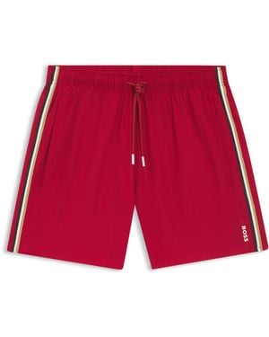 BOSS Badeshorts Mit Signature-Streifen Und Logo - Rot