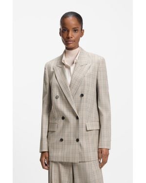 BOSS Patterned Women's Tailored Jackets Size 4 - Natural