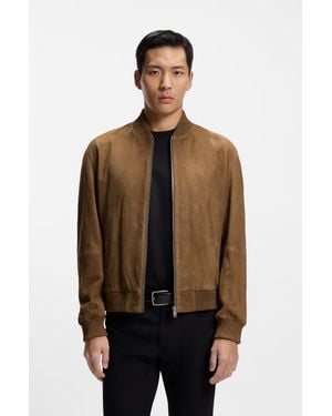 BOSS Khaki Men's Leather Jackets Size 38r - Blue