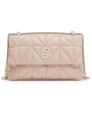 BOSS Quilted Shoulder Bag With Double B Monogram - Pink