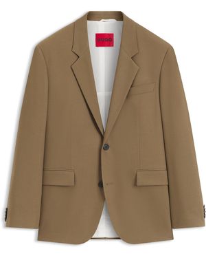 HUGO Modern-Fit Colbert Van Hoogwaardig Stretchtwill - Bruin
