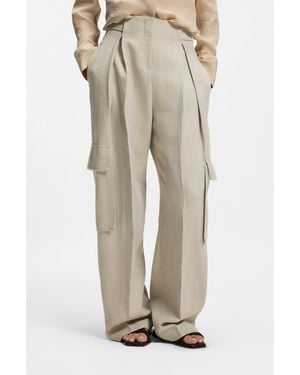 BOSS Regular-Fit Trousers - Natural