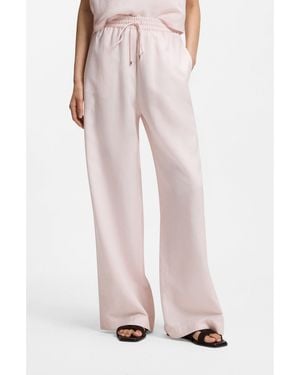 BOSS Wide-Leg Trousers With Elasticated Waistband - Pink