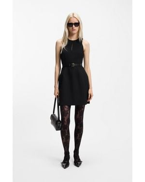 HUGO Stretch-Twill Mini Dress With Keyhole Neckline - Black
