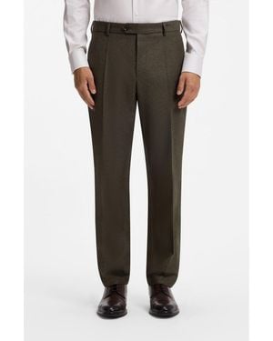 BOSS Italian Wool Regular-Fit Trousers With Cashmere - Grey
