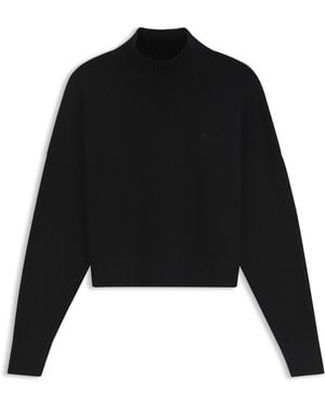 HUGO Jersey Relaxed Fit Con Cuello Medio - Negro