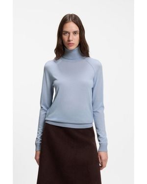 BOSS Slim-Fit Rollneck Jumper - Blue