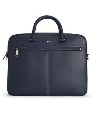 BOSS Aktetas Van Imitatieleer Met Getextureerde Afwerking - Blauw