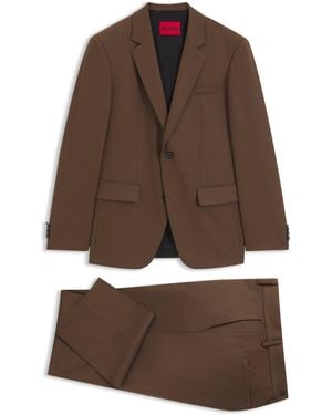 HUGO Zweiteiliger Slim-Fit Anzug Aus Performance-Stretch-Twill - Braun
