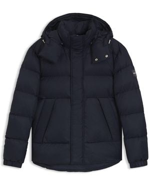 BOSS Water-Repellent Jacket With Monogram Jacquard - Blue