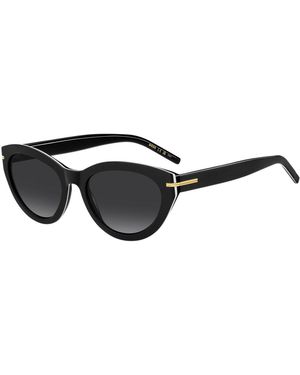 BOSS Acetate Sunglasses With-Tone Trims - Black