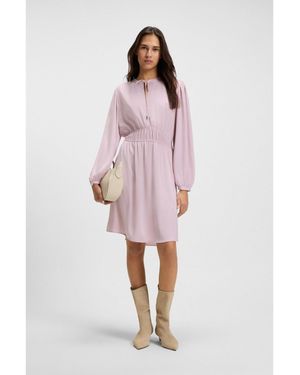 BOSS Crinkle-Satin Mini Dress With Gathered Details - Pink