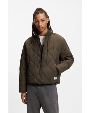 HUGO Water-Repellent Jacket With Onion Quilting - Brown
