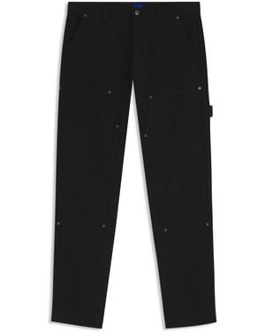 HUGO Tapered-Fit Broek Van Katoenen Canvas - Zwart