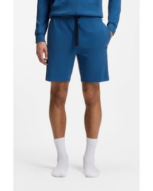 BOSS Logo-Embroidered Shorts - Blue