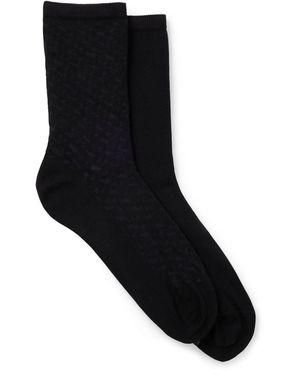 BOSS Zweier-Pack Mittelhohe Socken Aus Stretch-Baumwolle - Schwarz