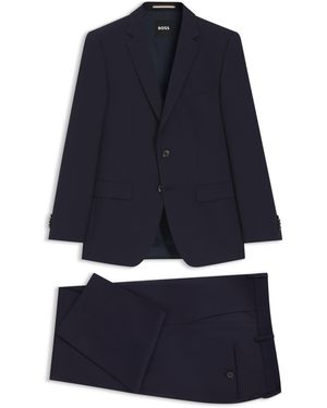 BOSS Traje Slim Fit De Dos Piezas En Mezcla De Lana - Azul