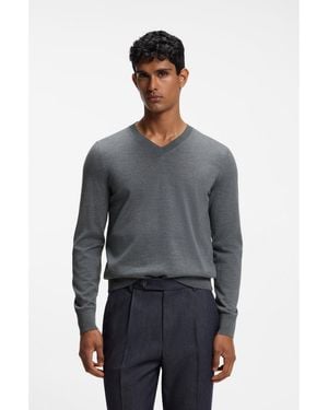BOSS V-Neck Sweater - Grey