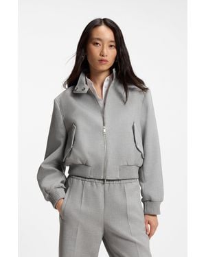 BOSS Patterned Women's Tailored Jackets Size 2 - Gray