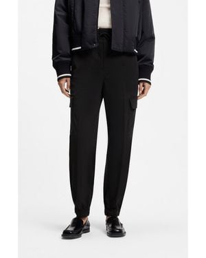 HUGO Relaxed-Fit Cargo Trousers - Black