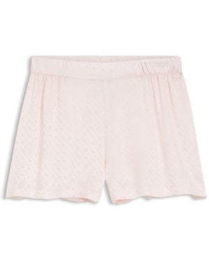 BOSS Short De Pyjama En Satin À Monogramme Jacquard - Blanc