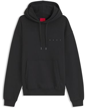 HUGO Sweat À Capuche En Coton Avec Logo Espacé Et Motif Graphique Au Dos - Noir