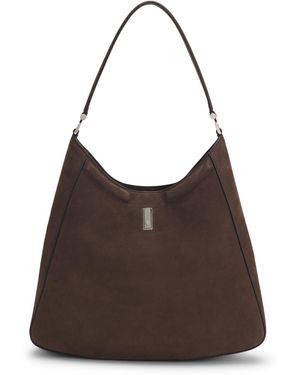 BOSS Ariell Hobo Bag Aus Nubukleder Mit Double-B-Monogramm - Braun
