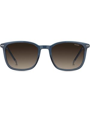 HUGO Lunettes De Soleil En Acétate Transparent Avec Branches En Acier Inoxydable - Bleu