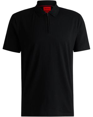 HUGO Poloshirt aus strukturiertem Jersey - Schwarz