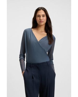 BOSS Wrap-Front Top - Blue