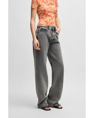 HUGO Straight-Fit Jeans - Grey