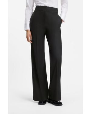 HUGO Wide-Leg Regular-Fit Trousers - Black
