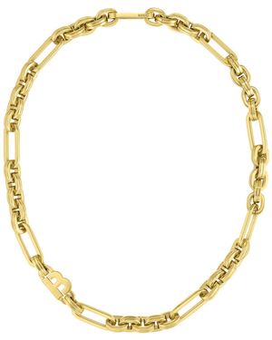BOSS Polished-Link Necklace With Monogram Element - Metallic