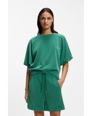 BOSS Oversized-Fit Sweatshirt With Short Balloon Sleeves - Green