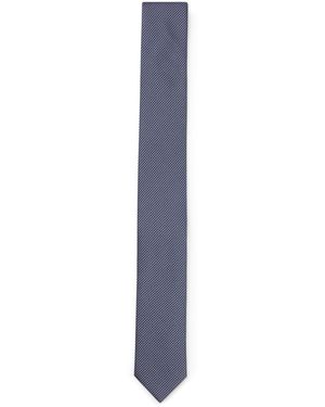 HUGO Silk Tie With Jacquard-Woven Pattern - Blue